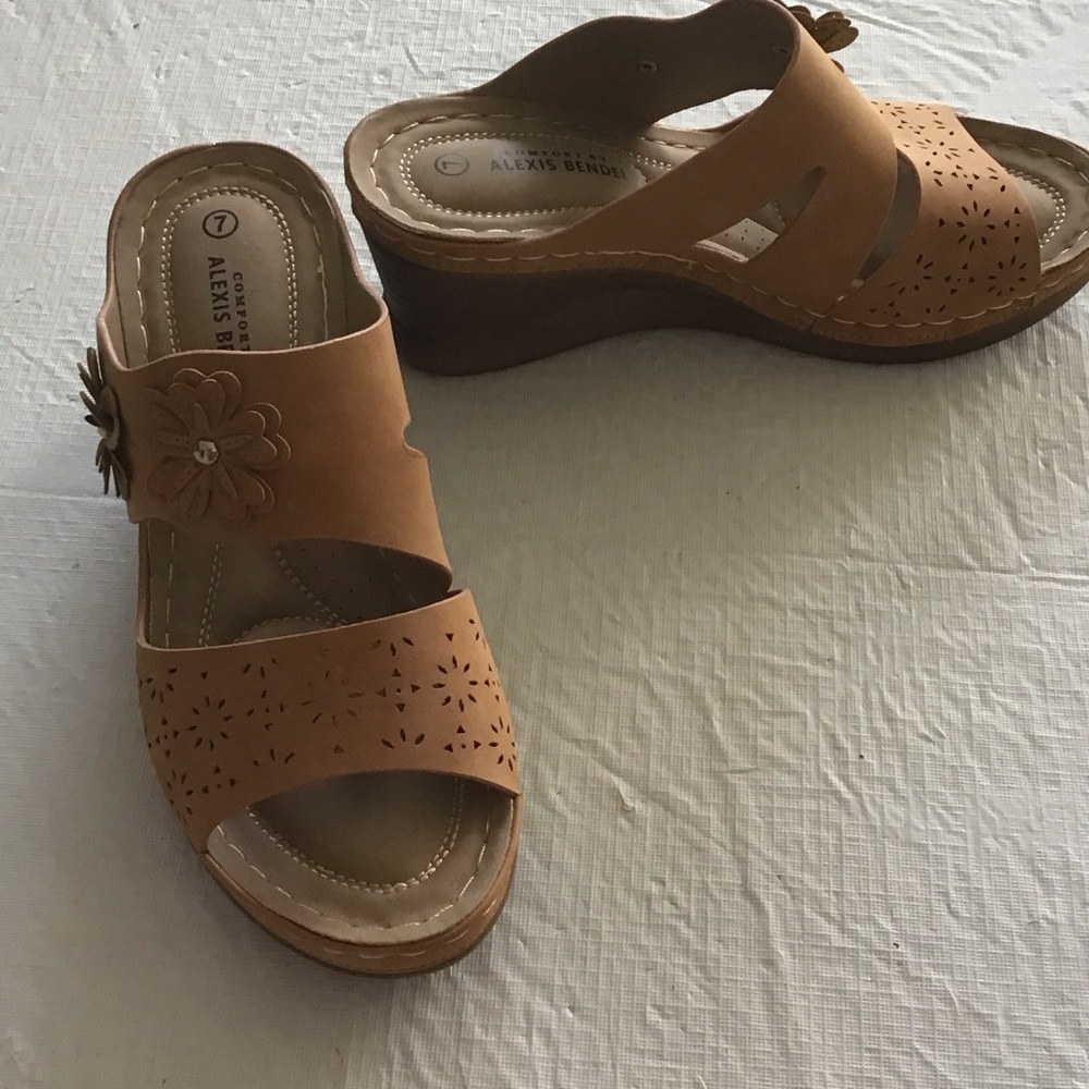 Tan Wedge Sandals